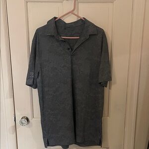 adidas Men's Dark Gray Short-Sleeve Polo